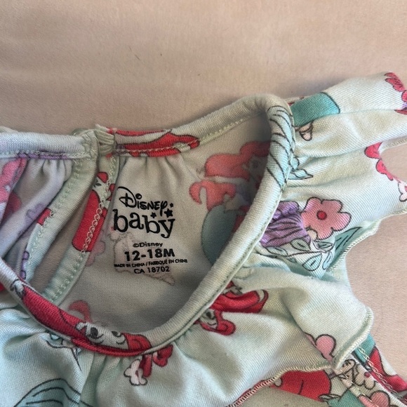 Disney - Little Mermaid Ariel Floral Romper - Mint and Red - Picture 2 of 6